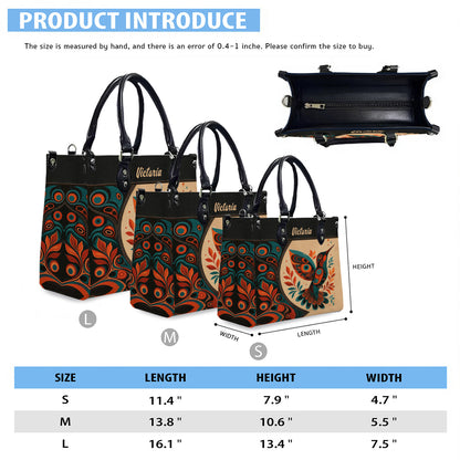 Hummingbird Ember Bloom Personalized Leather Bag