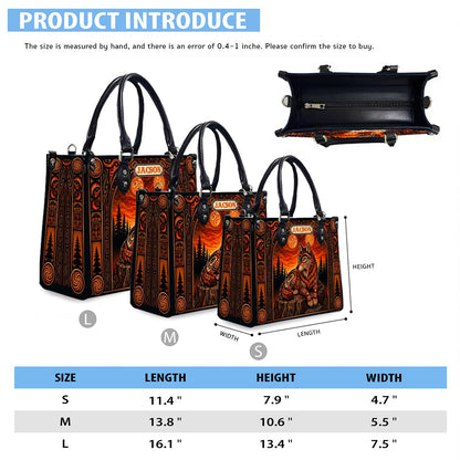 Ember Wolf Legacy Personalized Leather Bag