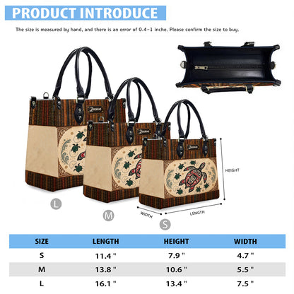 Ocean Turtle Heritage Personalized Leather Bag