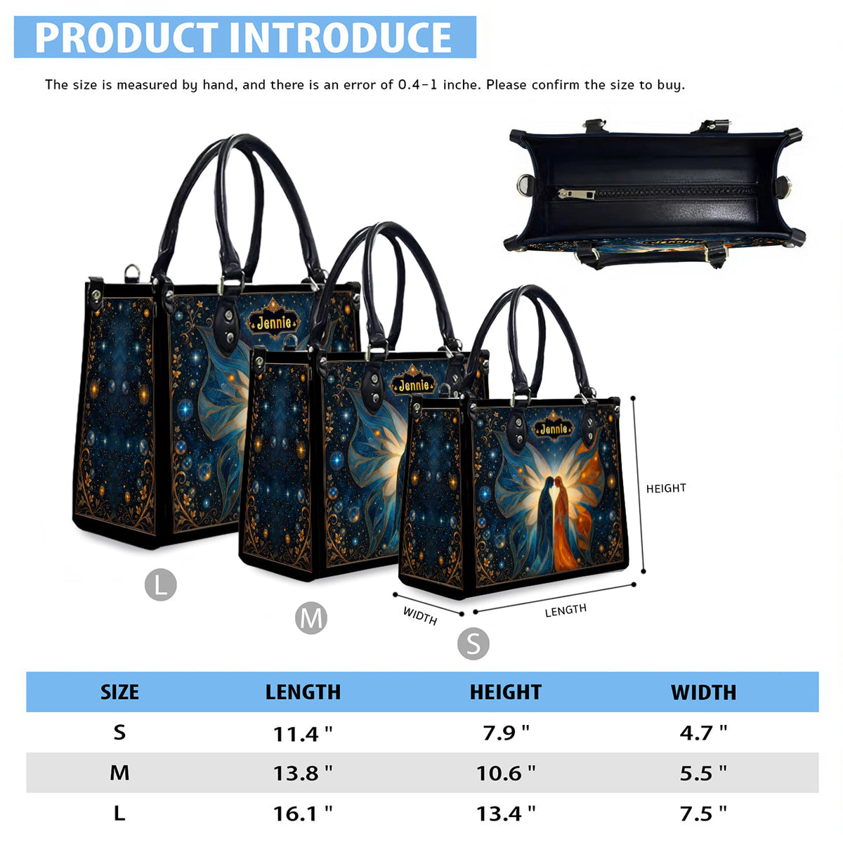 Twin Souls Embrace Personalized Leather Bag