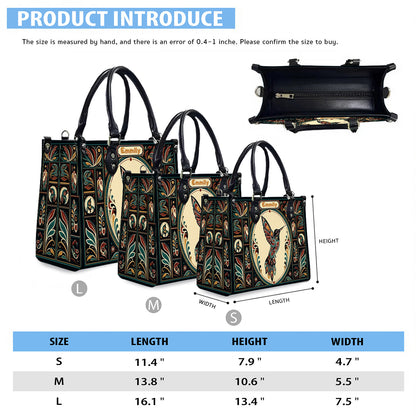 Hummingbird Eternal Grace Personalized Leather Bag