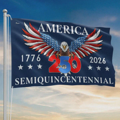 Patriotic 250th Anniversary 1776 2026 United States of America Semiquincentennial Grommet Flag