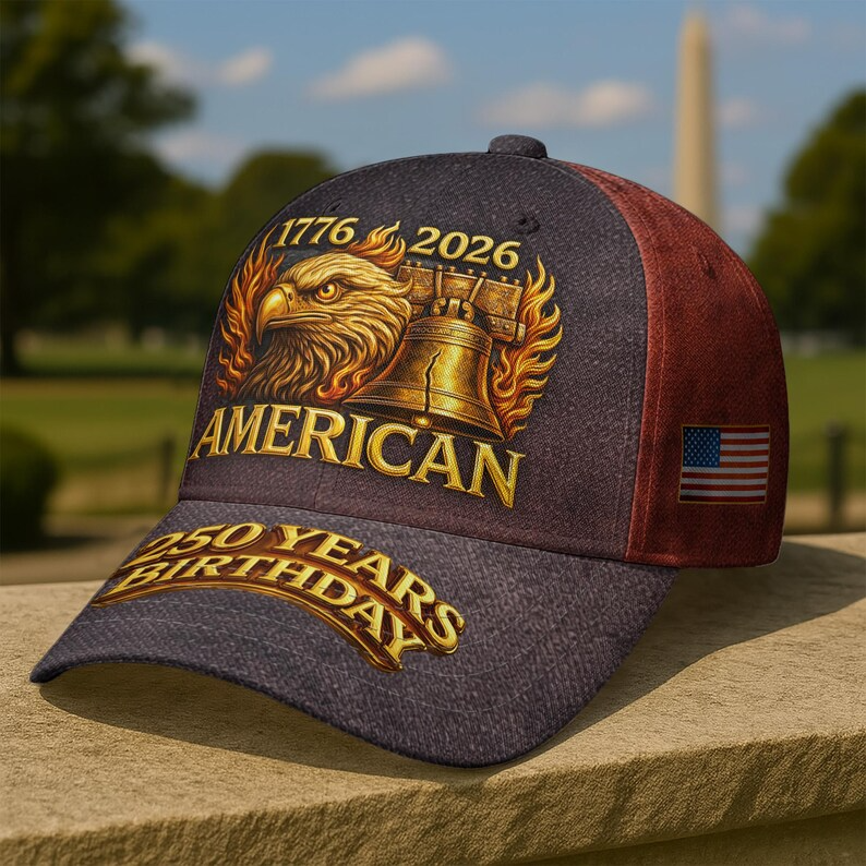 USA 250 Years Birthday Baseball Cap, 4th of July Hat, 1776–2026 Unisex Cap, Independence Gifts For Patriot