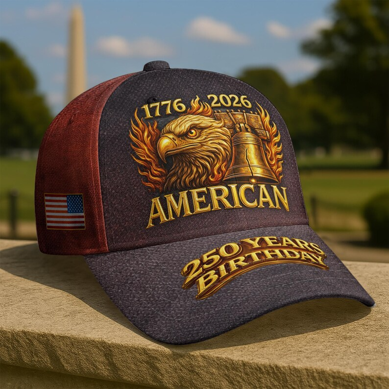 USA 250 Years Birthday Baseball Cap, 4th of July Hat, 1776–2026 Unisex Cap, Independence Gifts For Patriot