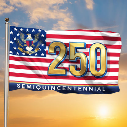 Happy Birthday America 250th Semiquincentennial Garden Flag, Patriotic Yard Flag Decor 250 Years House Banner, USA Porch Decoration