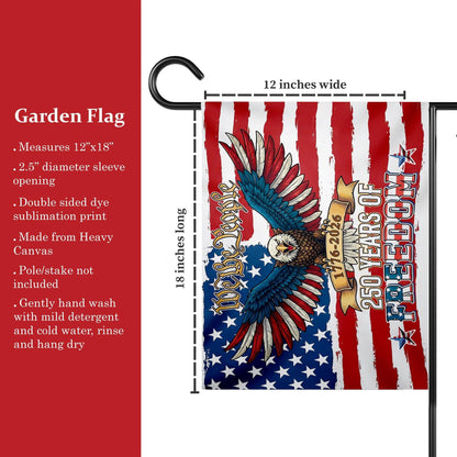 250 Years Freedom USA Flag, 1776–2026 Eagle We The People Flag, American History Patriotic Banner, Outdoor Wall Decor