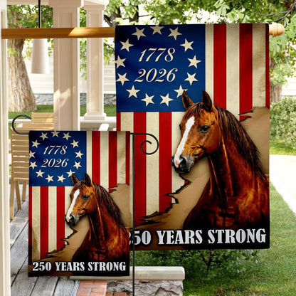Patriot Horse American Garden Flag, 2026 Patriotic Horse Yard Banner, Semiquincentennial Decor , Veteran Gift Outdoor