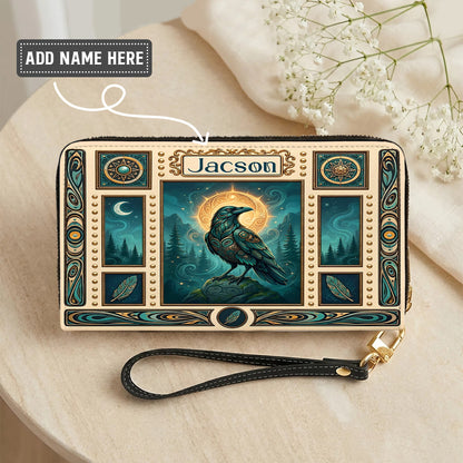 Raven’s Echo of Eternity Personalized Leather Bag