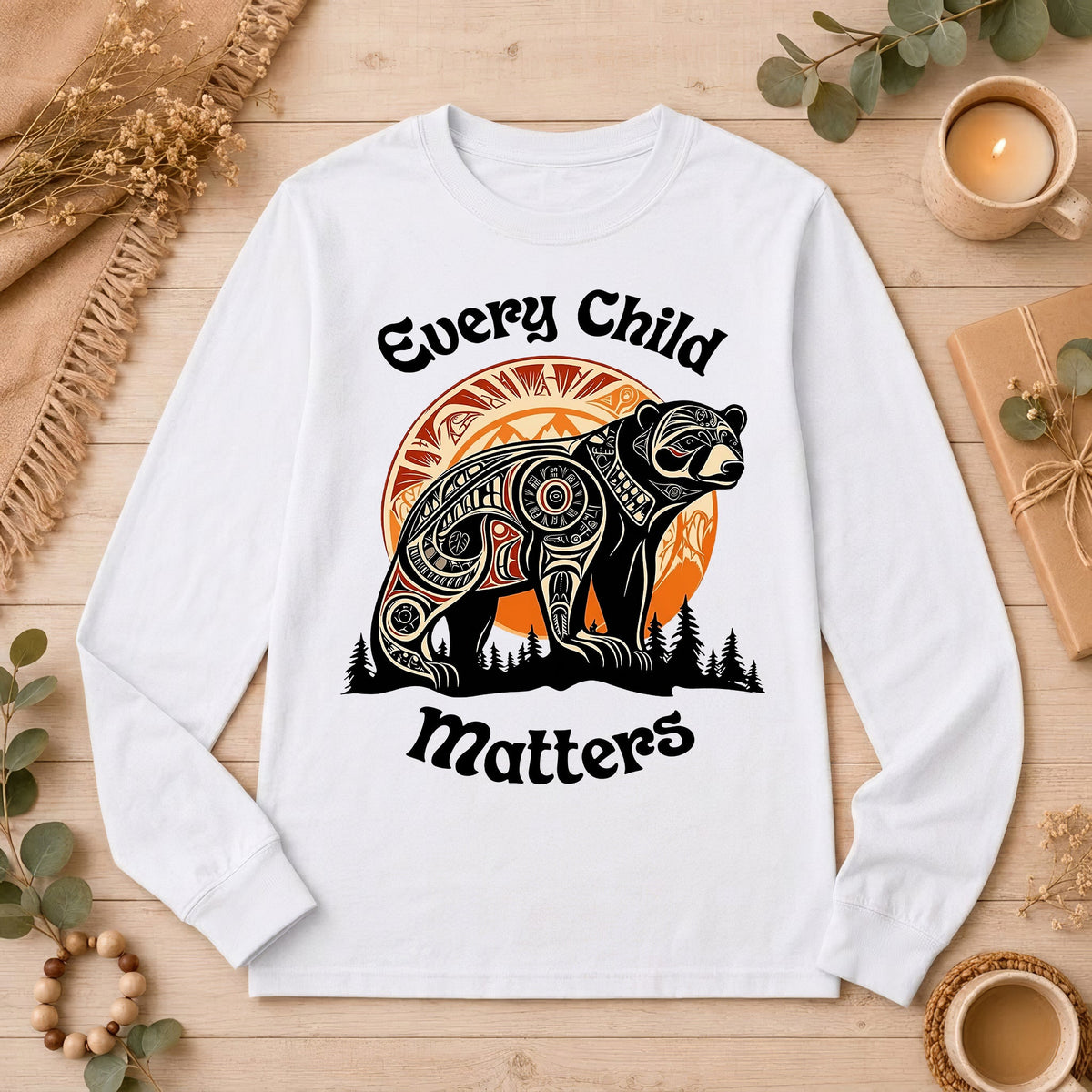 Bear Guardian of the Forest Orange Shirt