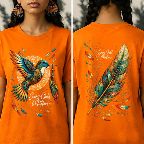 Hummingbird Remembrance Orange Shirt - Two Sides