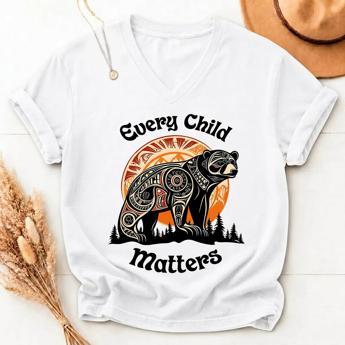 Bear Guardian of the Forest Orange Shirt