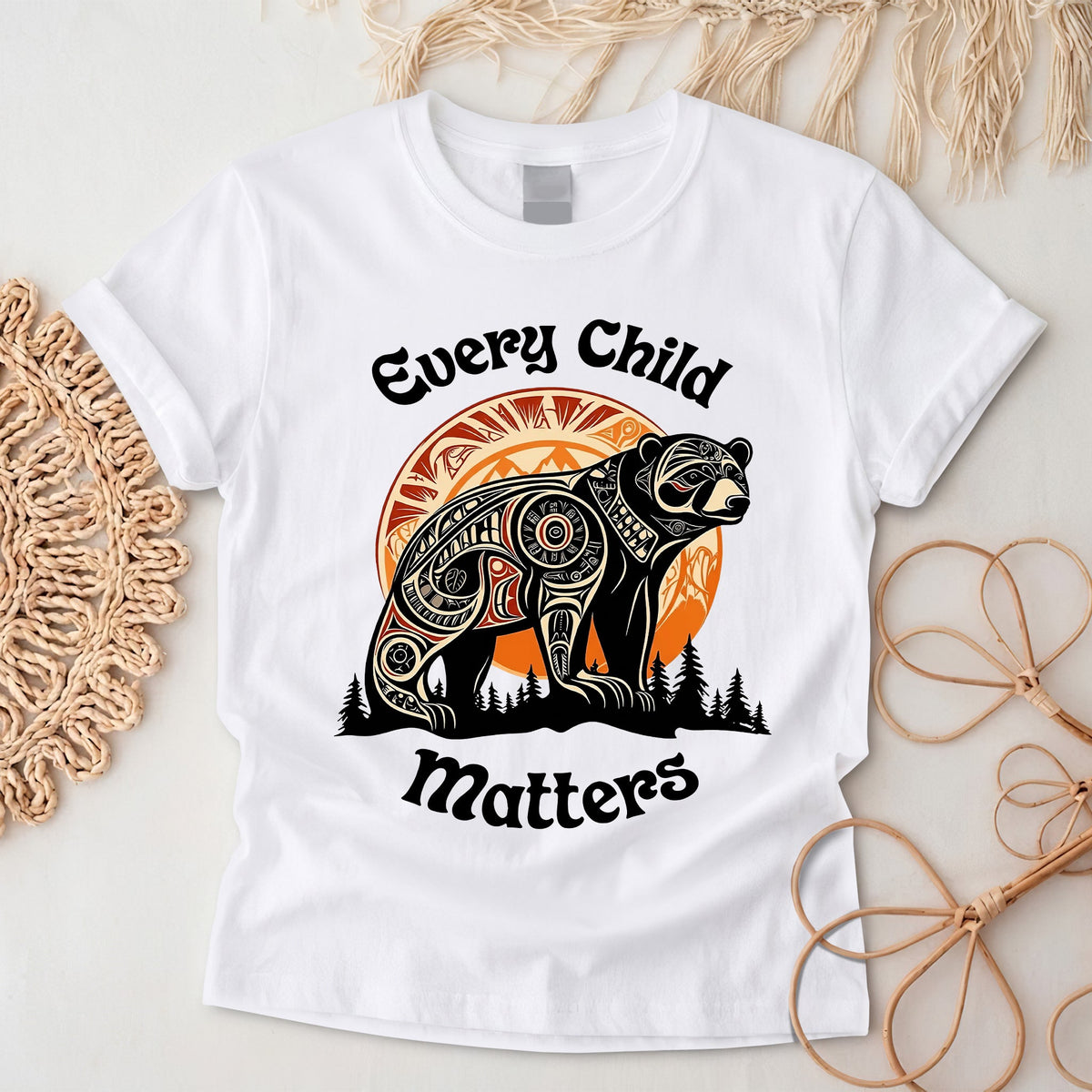 Bear Guardian of the Forest Orange Shirt