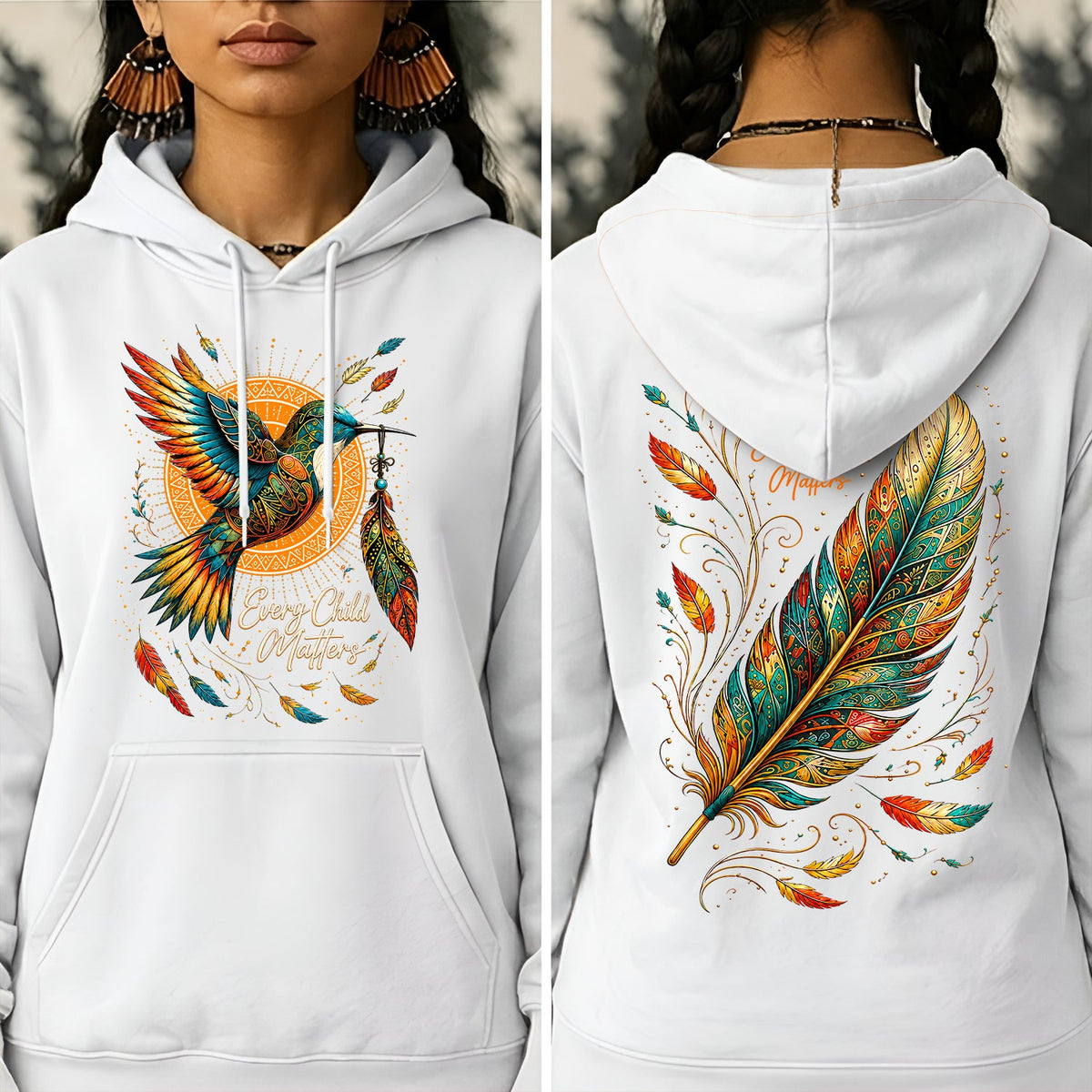 Hummingbird Remembrance Orange Shirt - Two Sides