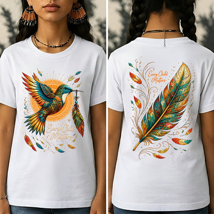 Hummingbird Remembrance Orange Shirt - Two Sides