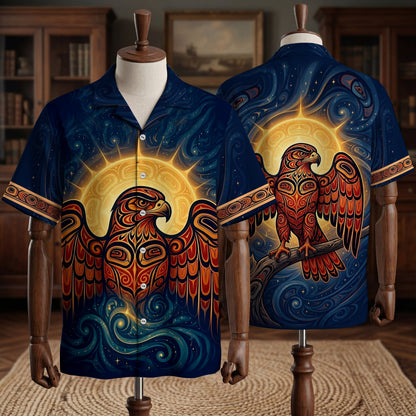 Native Eagle Pattern Hawaiian Shirt for Adults & Kids