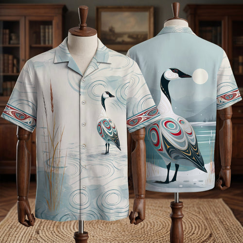 Native Goose Pattern Hawaiian Shirt for Adults & Kids