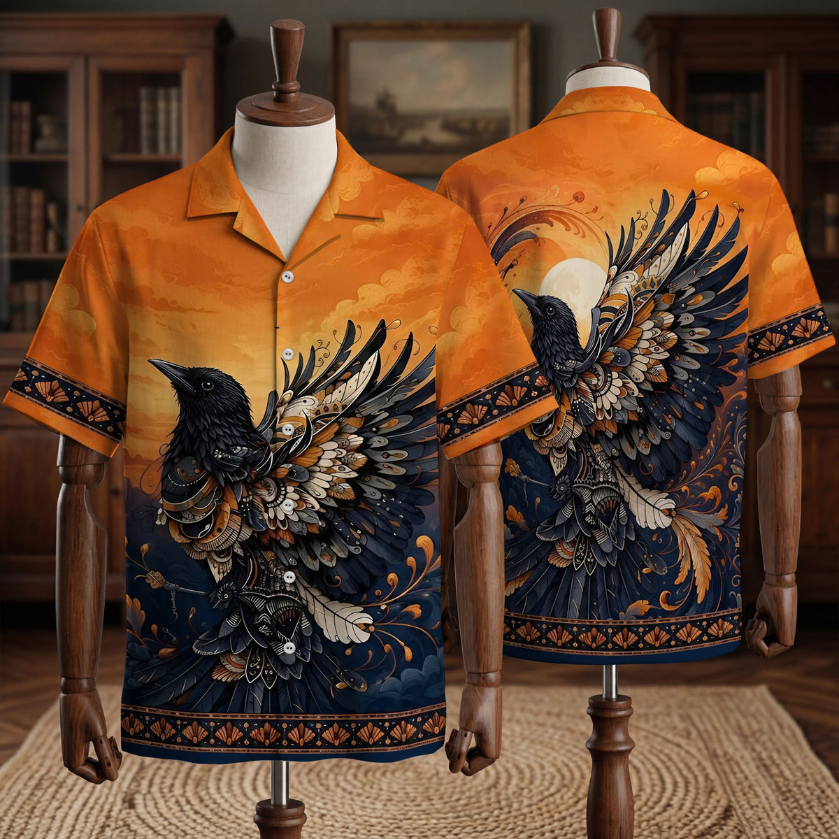 Native Bird Pattern Hawaiian Shirt for Adults & Kids
