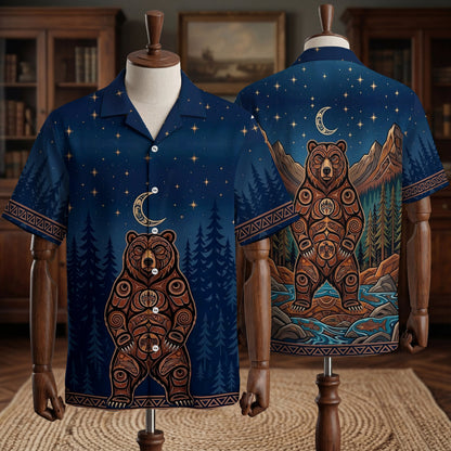 Native Bear Pattern Hawaiian Shirt for Adults & Kids