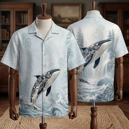 Native Orca Pattern Hawaiian Shirt for Adults & Kids