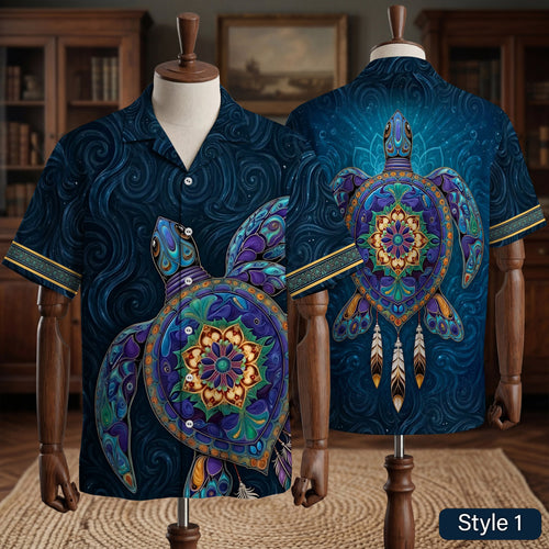 Native Turtle Pattern Hawaiian Shirt for Adults & Kids