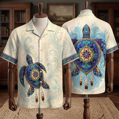 Native Turtle Pattern Hawaiian Shirt for Adults & Kids