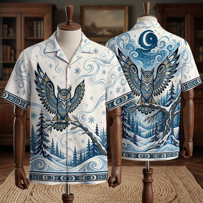 Native Owl Pattern Hawaiian Shirt for Adults & Kids