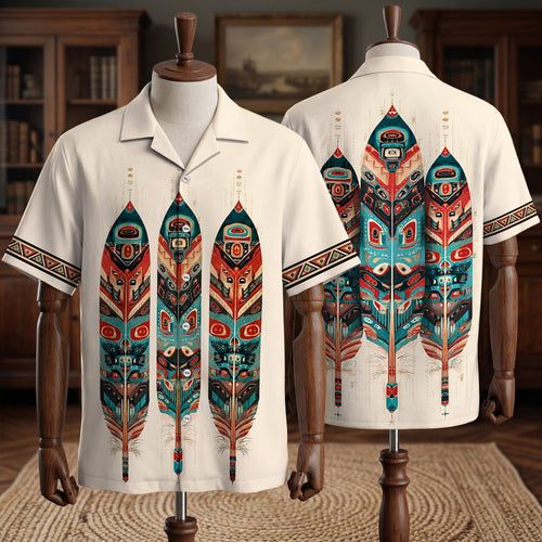 Native Pattern Hawaiian Shirt for Adults & Kids