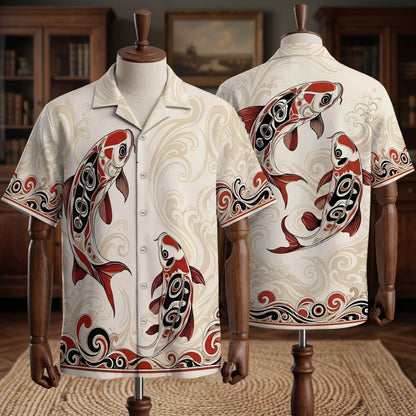 Native Carp Pattern Hawaiian Shirt for Adults & Kids