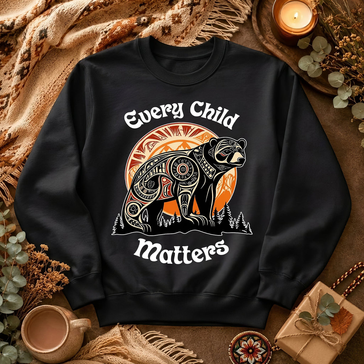 Bear Guardian of the Forest Orange Shirt
