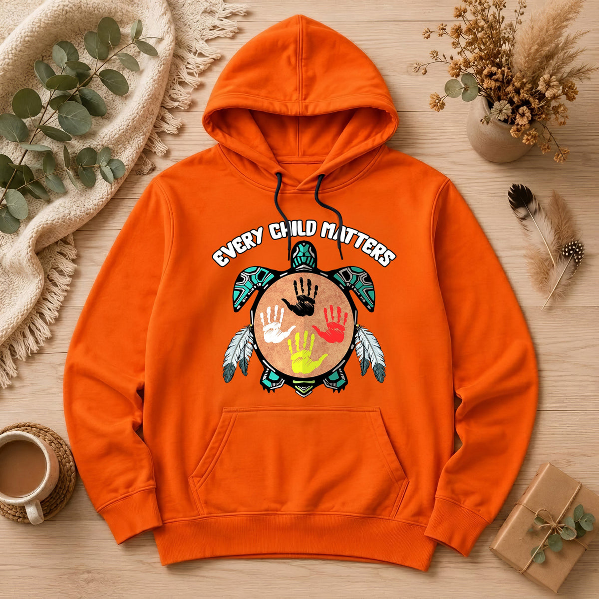 Turtle Spirit – Mother Earth & Resilience Orange Shirt