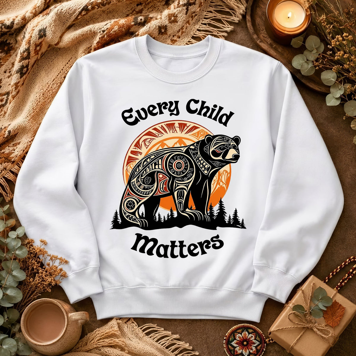 Bear Guardian of the Forest Orange Shirt
