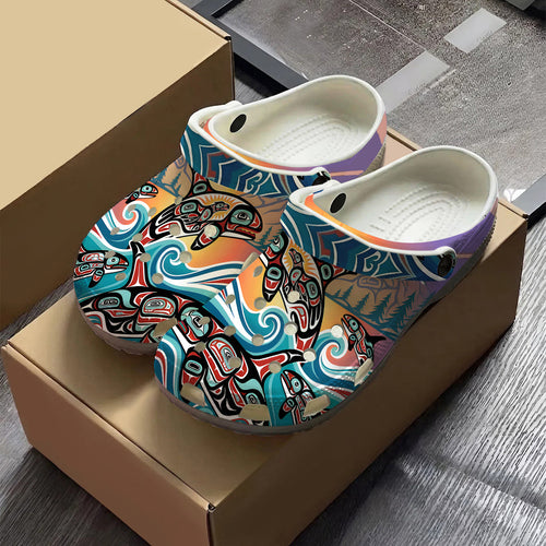 Native Orca Art Clogs Shoes for Adults & Kids