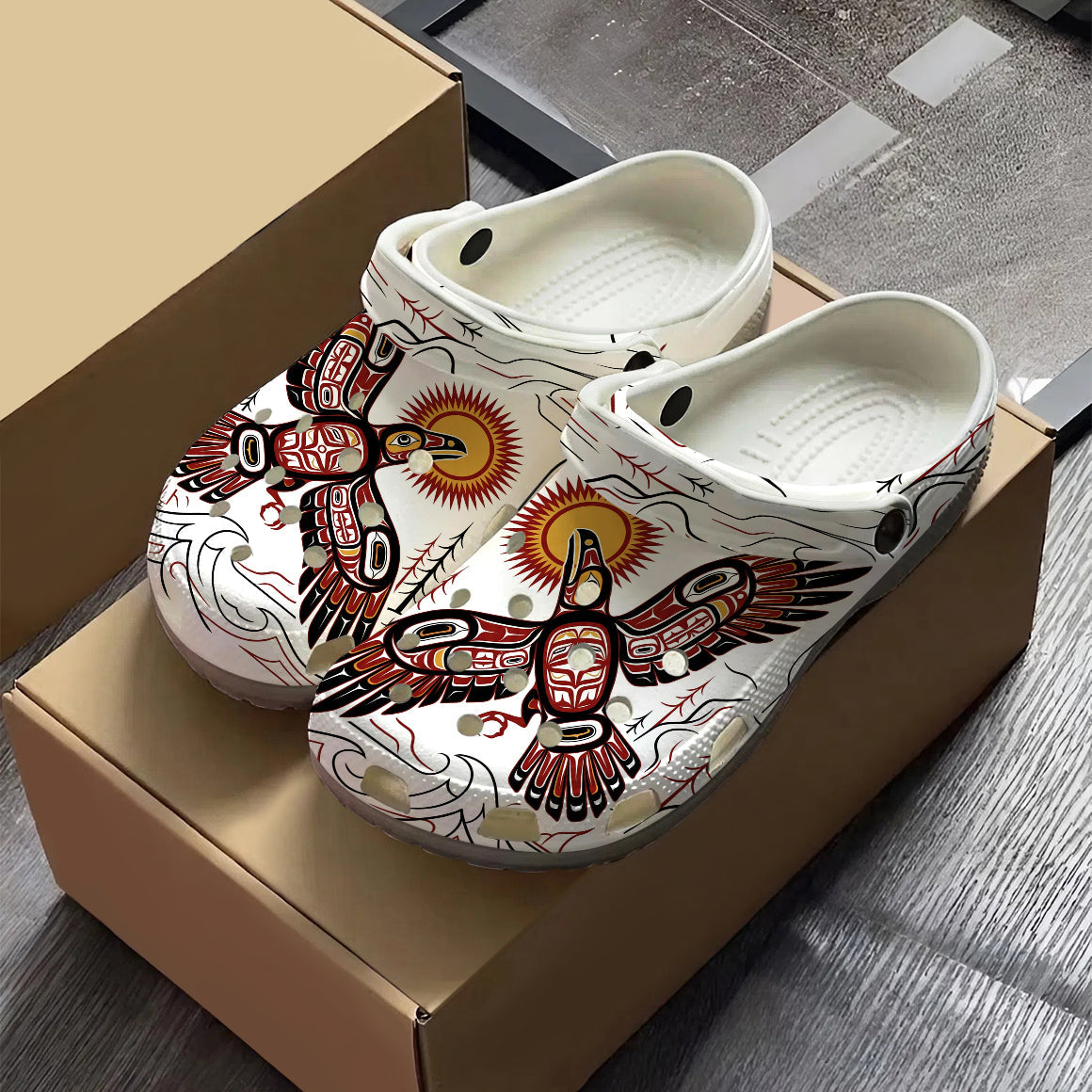 Native Eagle Art Clogs Shoes for Adults & Kids