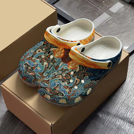 Native Orca Art Clogs Shoes for Adults & Kids