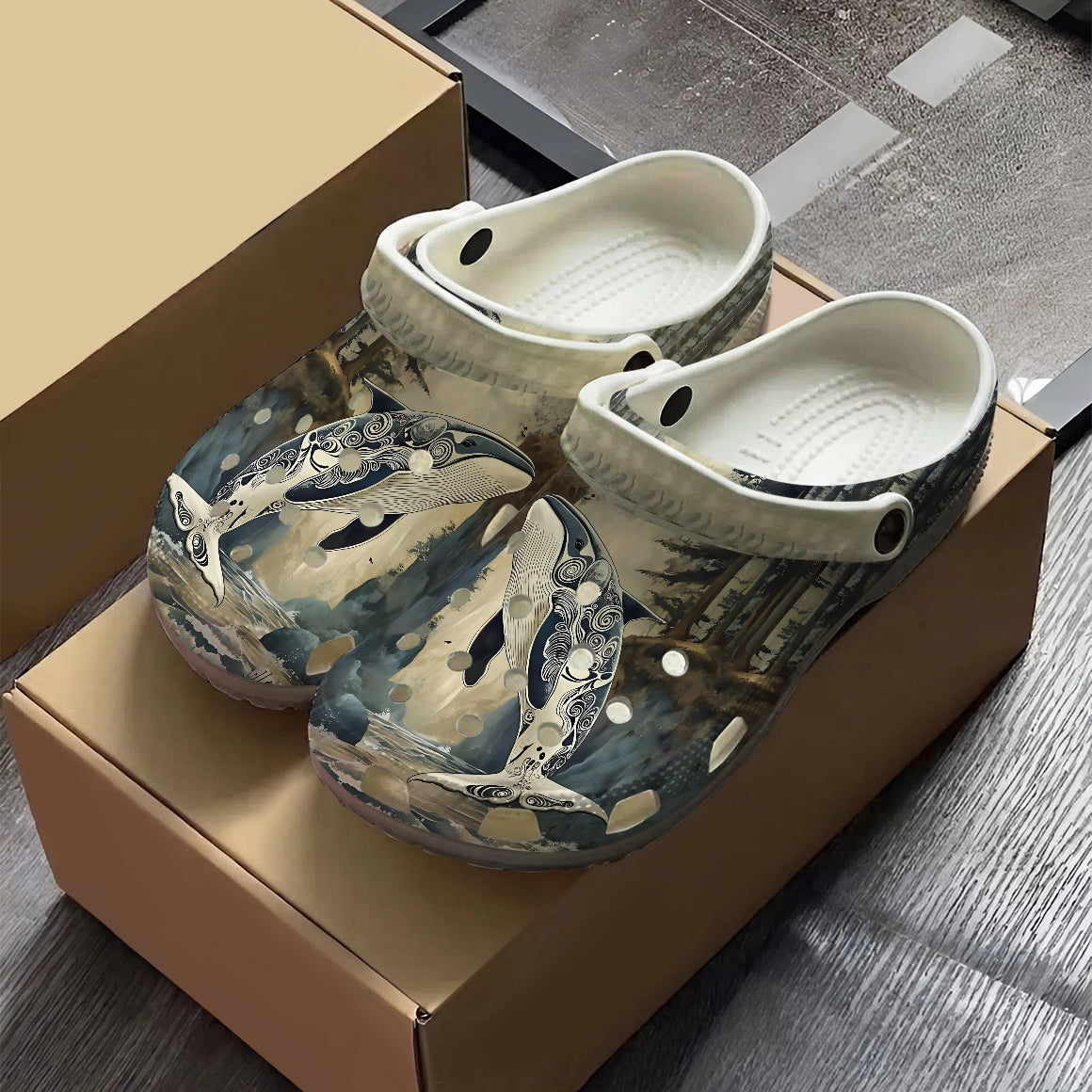 Native Orca Art Clogs Shoes for Adults & Kids