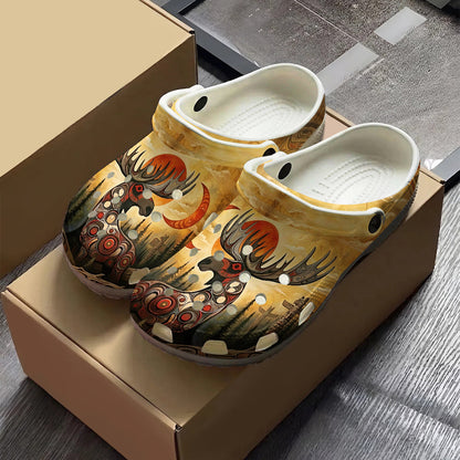 Moose Art Clogs Shoes for Adults & Kids