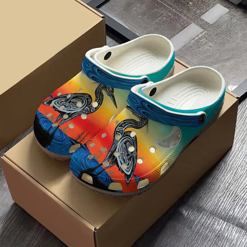 Crane Art Clogs Shoes for Adults & Kids