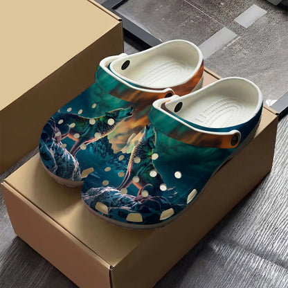 Wolf Art Clogs Shoes for Adults & Kids