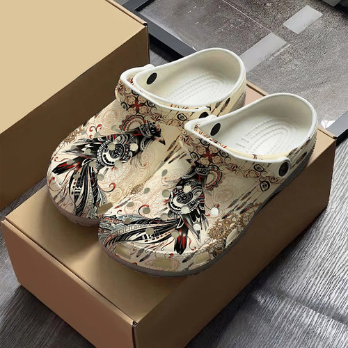 Native Bird Art Clogs Shoes for Adults & Kids
