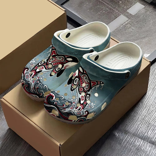 Native Orca Art Clogs Shoes for Adults & Kids