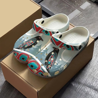 Native Raven Art Clogs Shoes for Adults & Kids