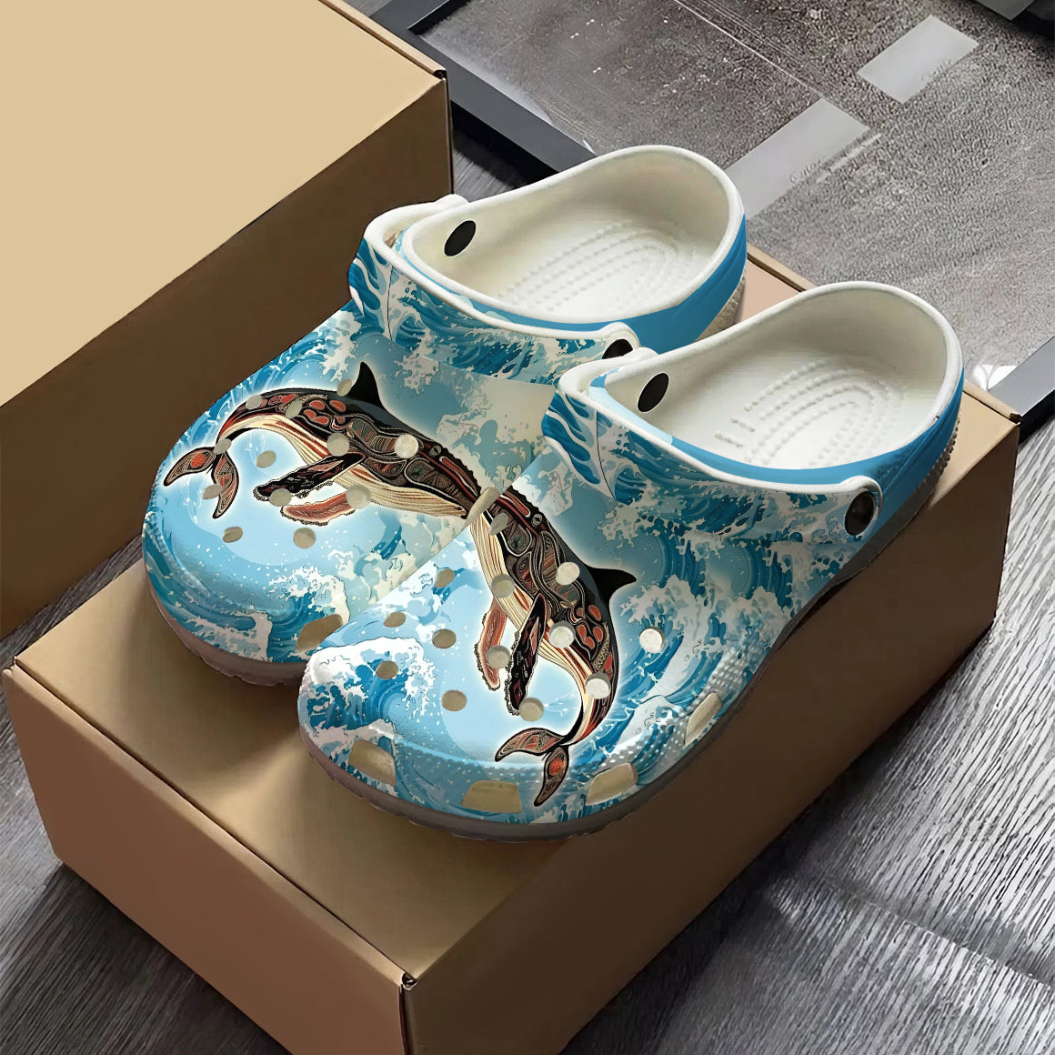 Native Orca Art Clogs Shoes for Adults & Kids
