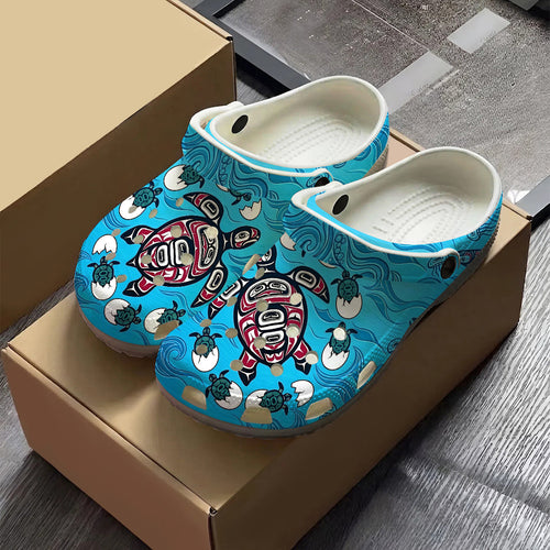 Native Turtle Art Clogs Shoes for Adults & Kids