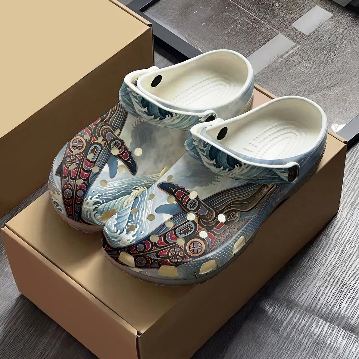 Native Orca Pattern Clogs Shoes for Adults & Kids