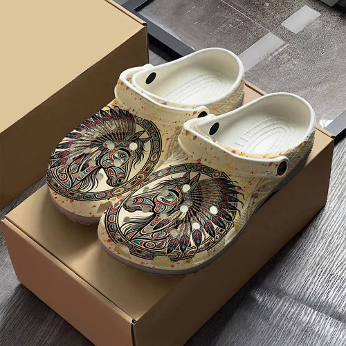 Native Horse Art Clogs Shoes for Adults & Kids
