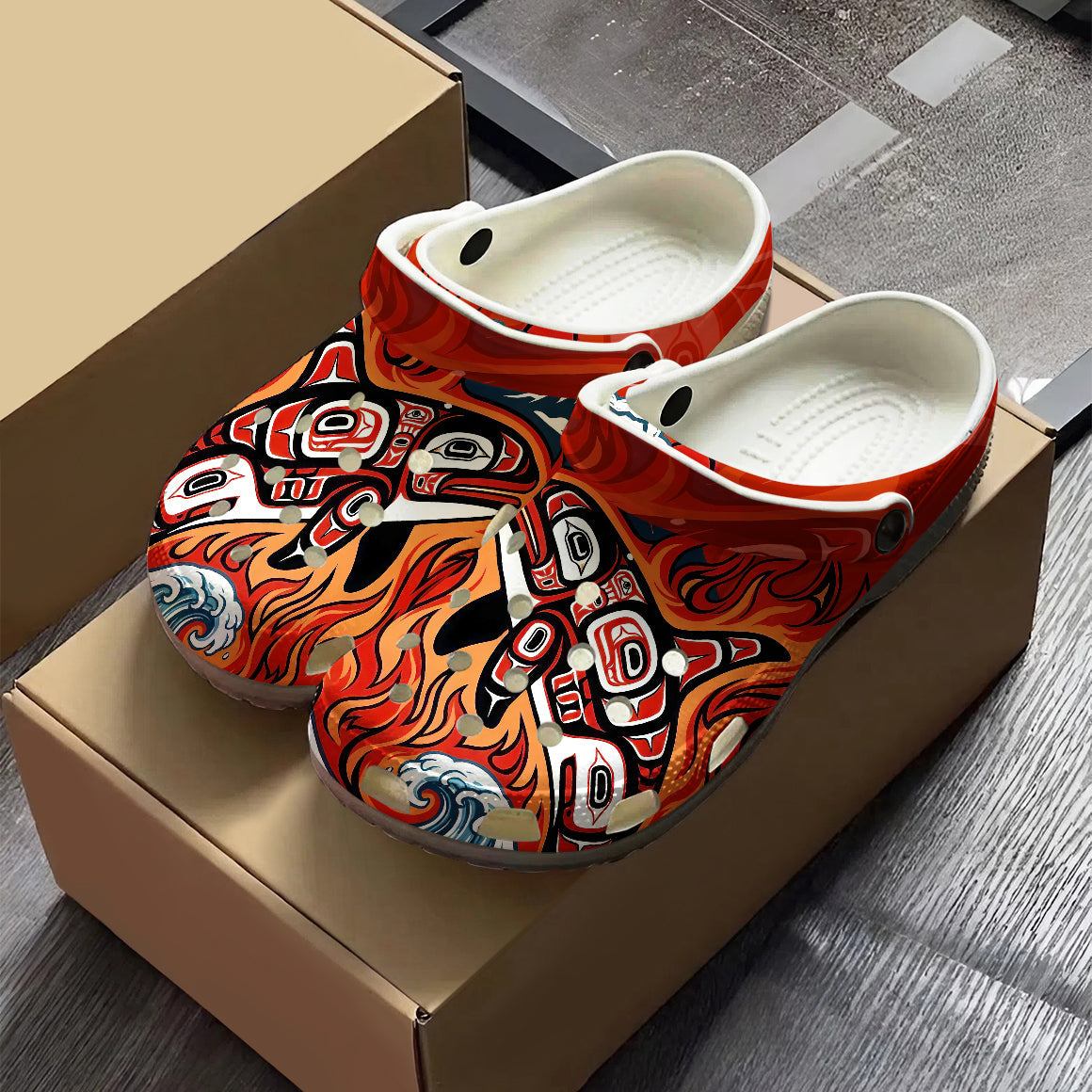 Native Orca Pattern Clogs Shoes for Adults & Kids
