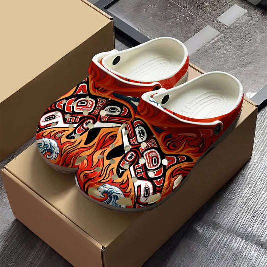 Native Orca Pattern Clogs Shoes for Adults & Kids