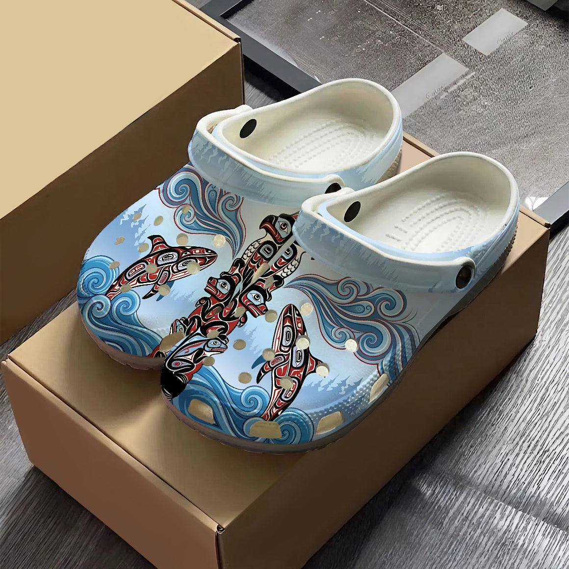 Native Orca Art Clogs Shoes for Adults & Kids