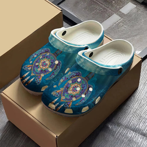 Native Turtle Art Clogs Shoes for Adults & Kids