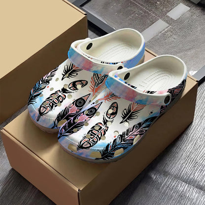 Native Leather Pattern Clogs Shoes for Adults & Kids